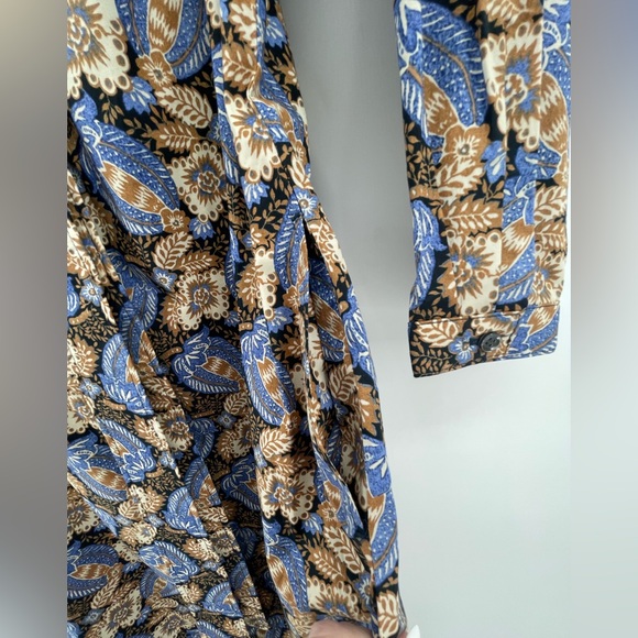 J McLaughlin Louisa Pomegranate Grove Floral Long Sleeve Dress Size XS Pockets! - Picture 4 of 6